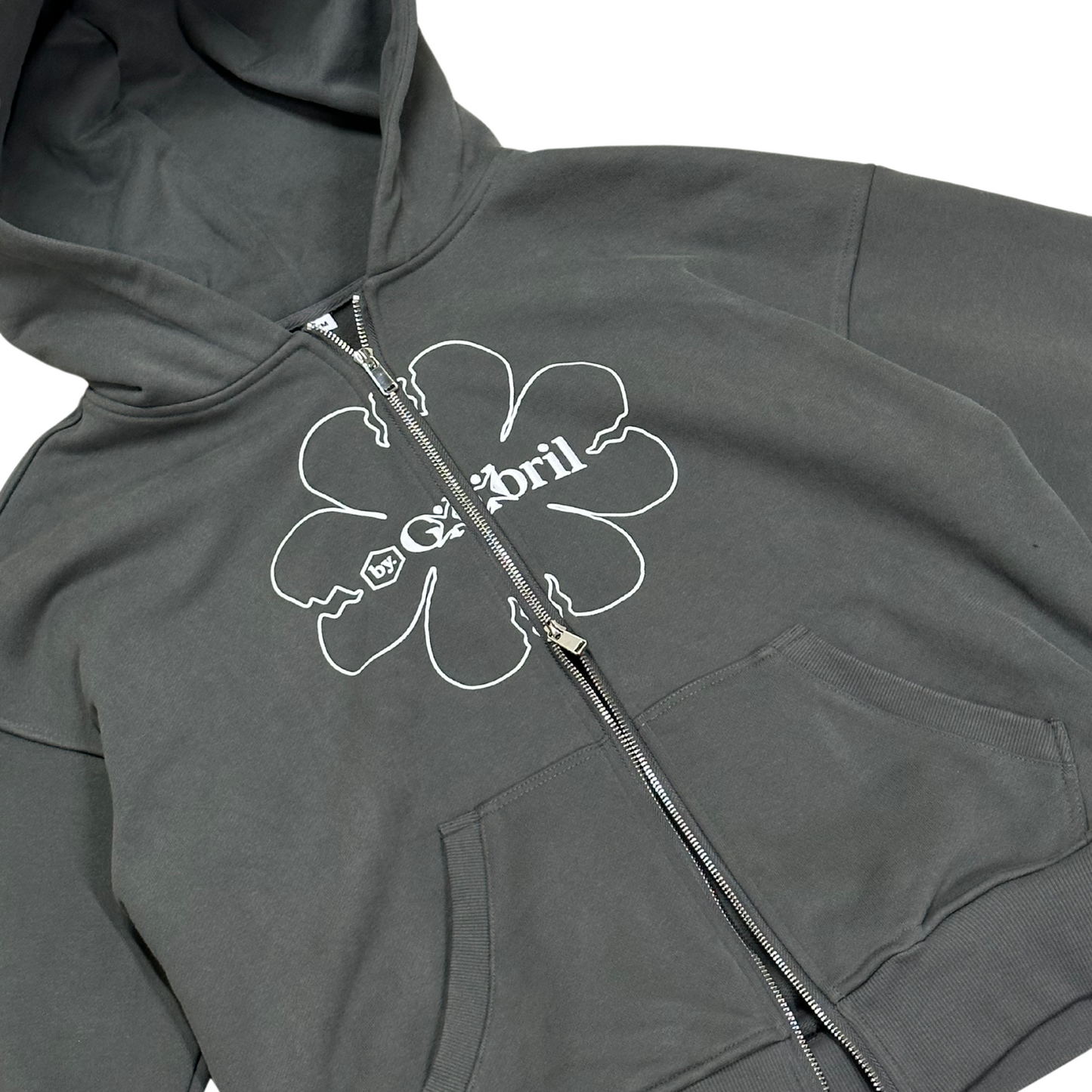 GREY 4HEART ZIP UP