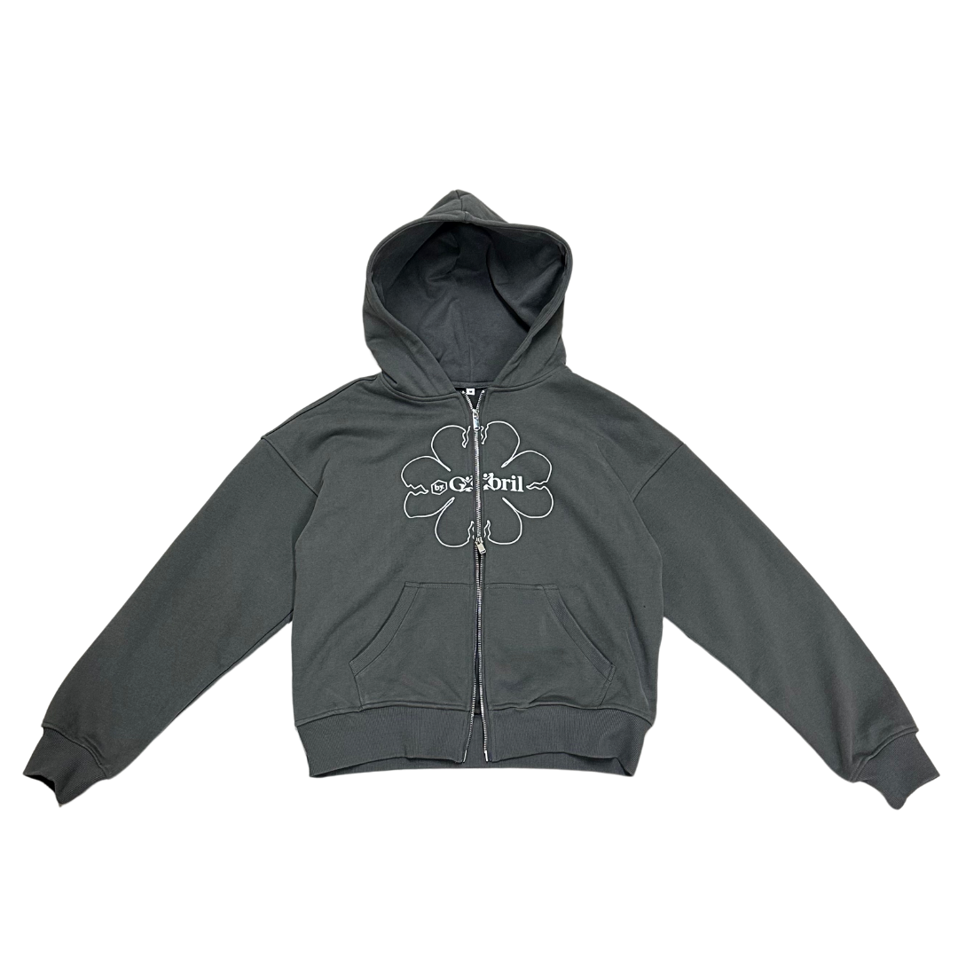 GREY 4HEART ZIP UP